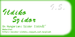 ildiko szidor business card